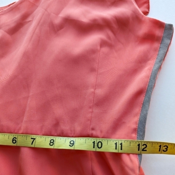 Sachin+Babi One-Shoulder Lapel Sleeveless Mini Dress Coral Gray Stripe - sz 0 - Picture 11 of 12